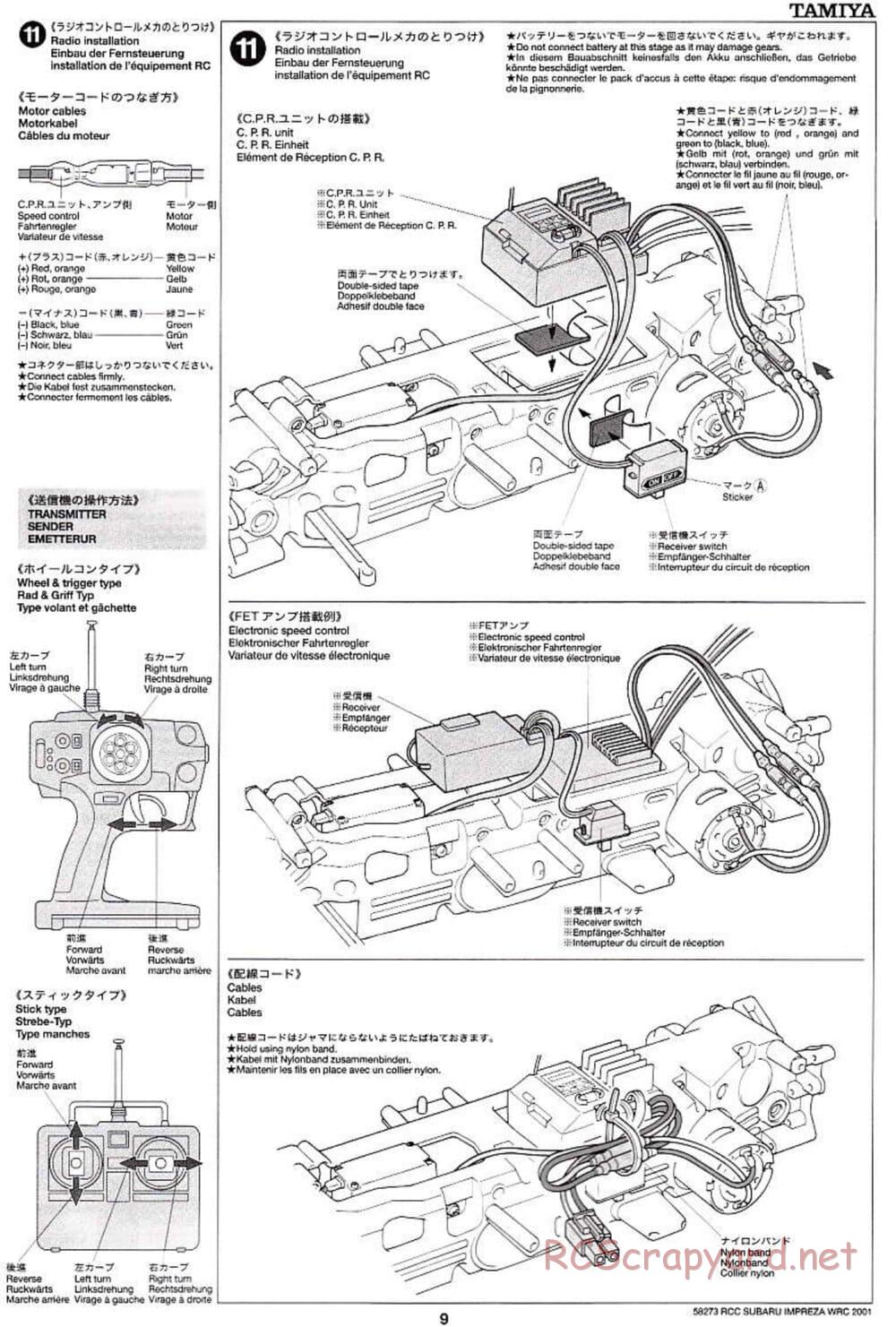 Tamiya - Subaru Impreza WRC 2001 - TL-01 Chassis - Manual - Page 9