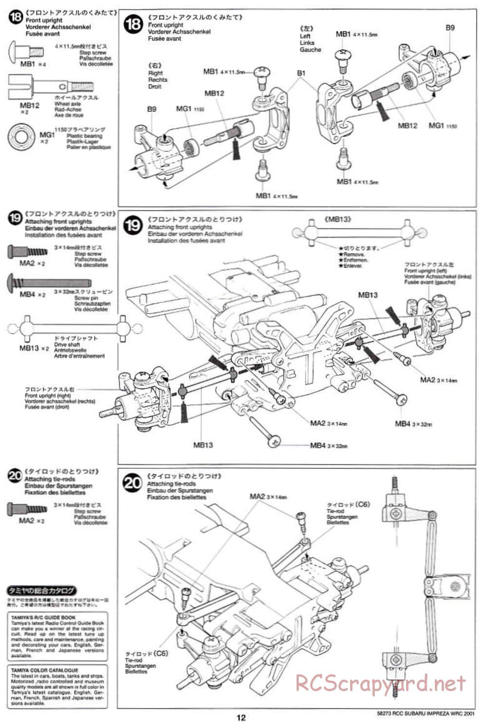 Tamiya - Subaru Impreza WRC 2001 - TL-01 Chassis - Manual - Page 12