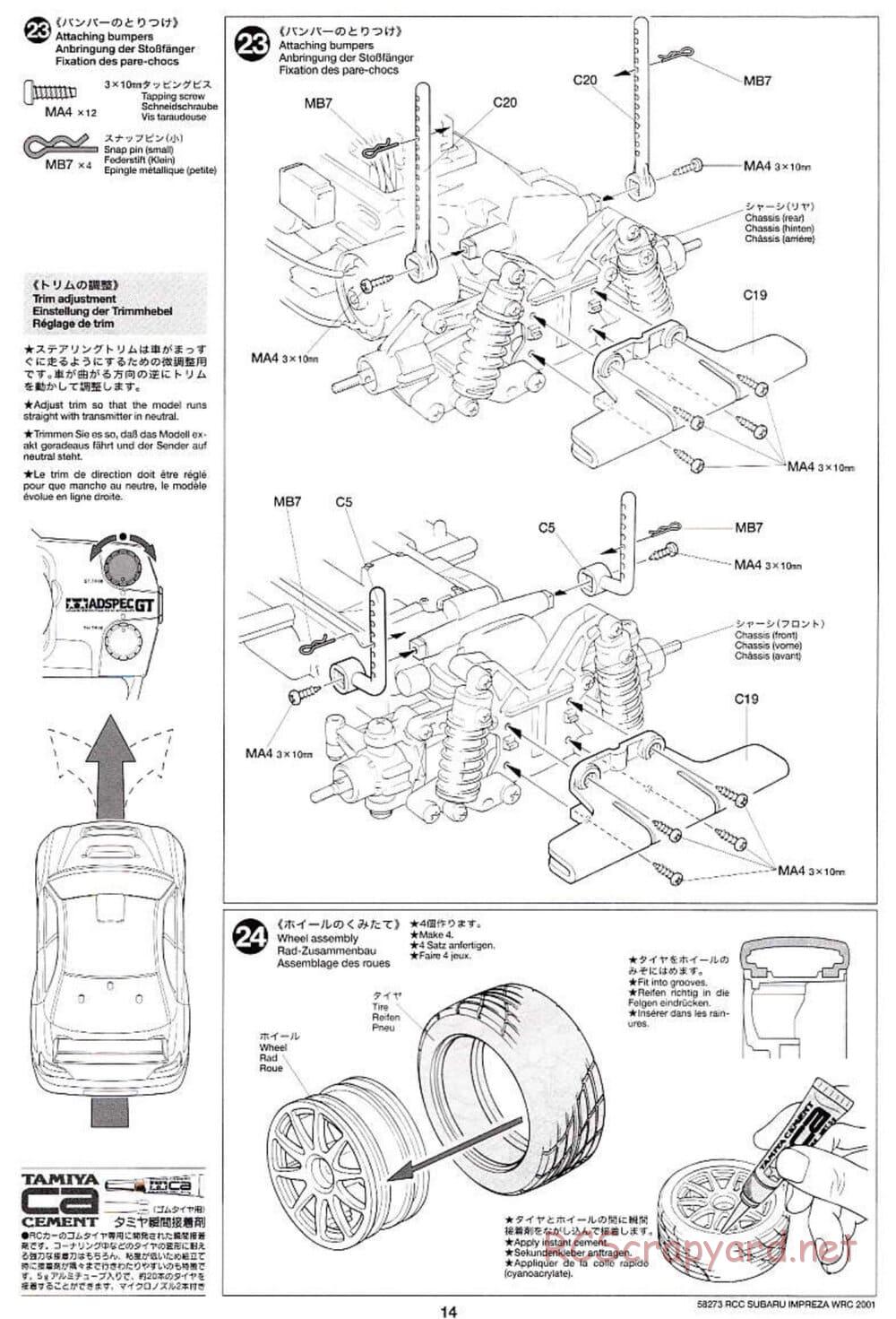 Tamiya - Subaru Impreza WRC 2001 - TL-01 Chassis - Manual - Page 14
