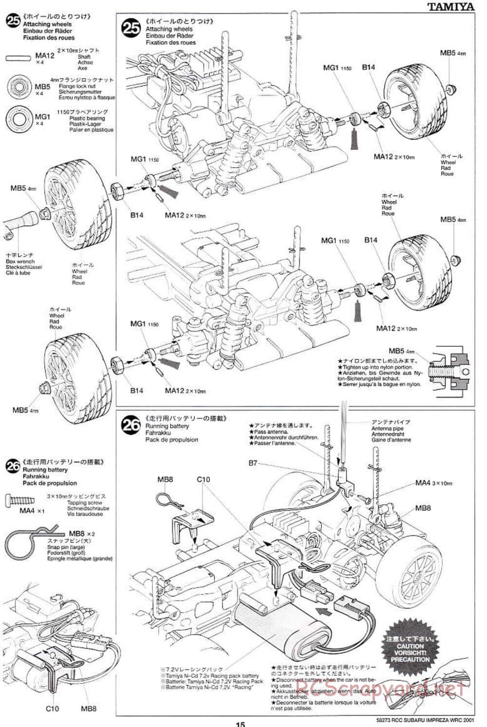 Tamiya - Subaru Impreza WRC 2001 - TL-01 Chassis - Manual - Page 15
