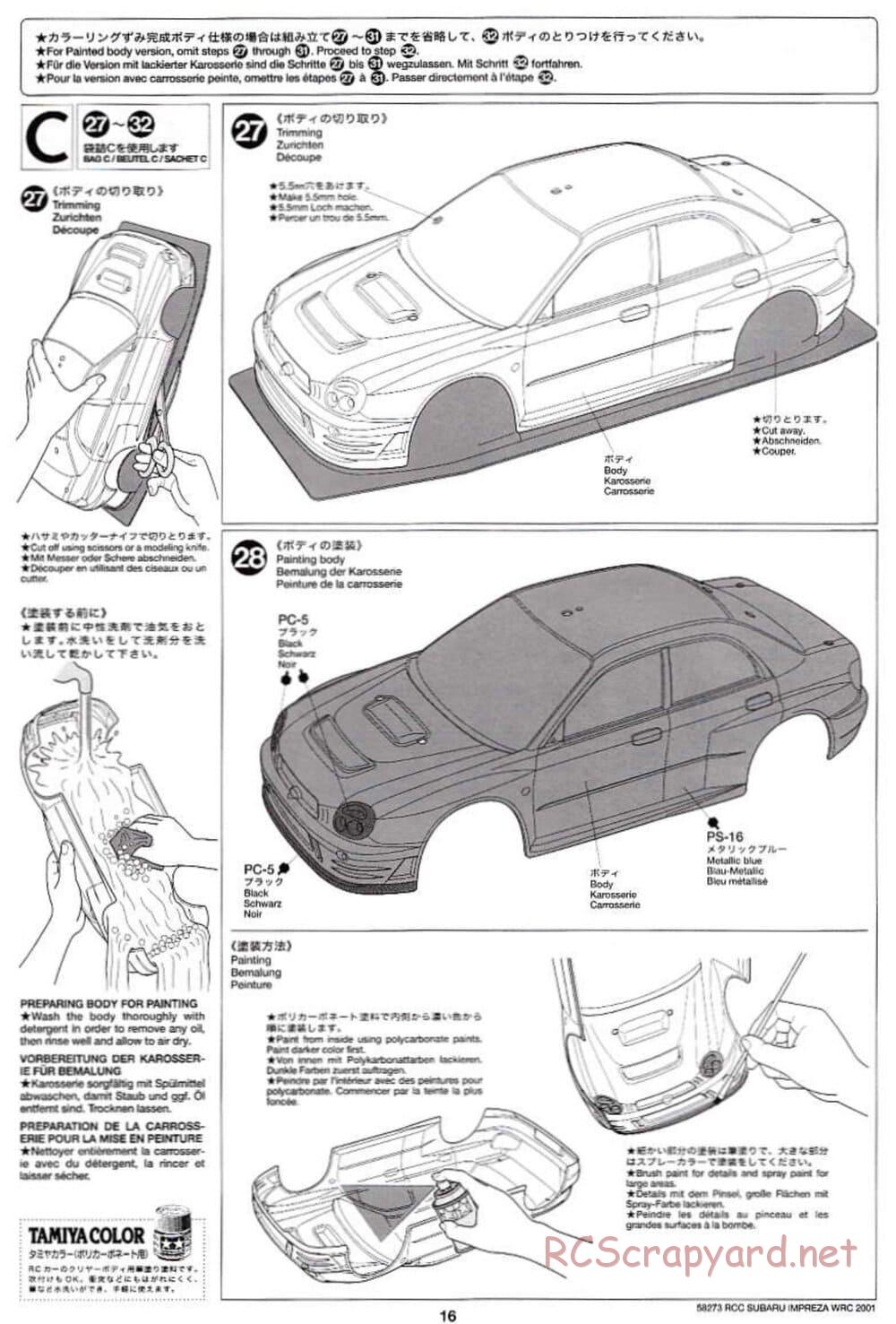 Tamiya - Subaru Impreza WRC 2001 - TL-01 Chassis - Manual - Page 16