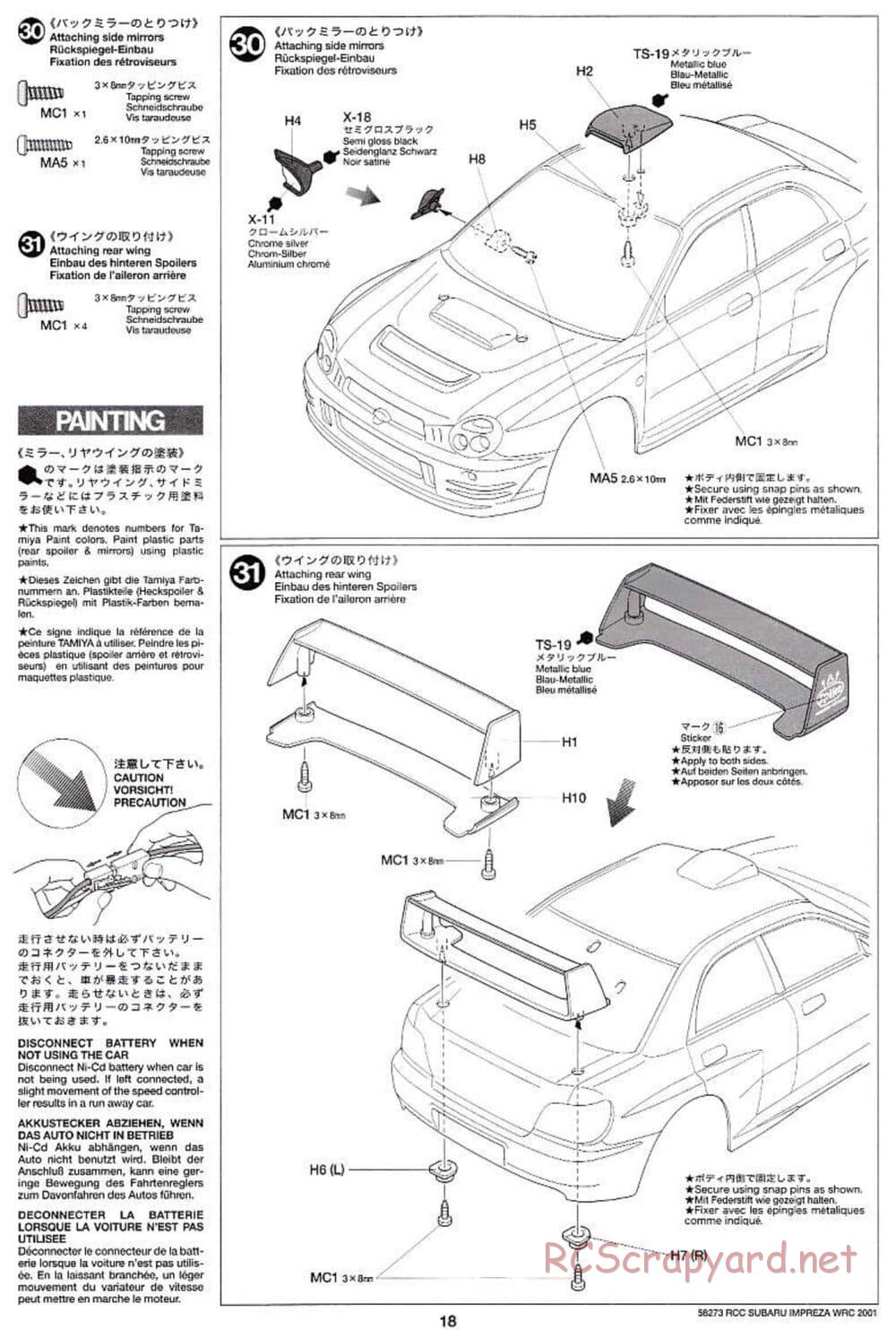 Tamiya - Subaru Impreza WRC 2001 - TL-01 Chassis - Manual - Page 18
