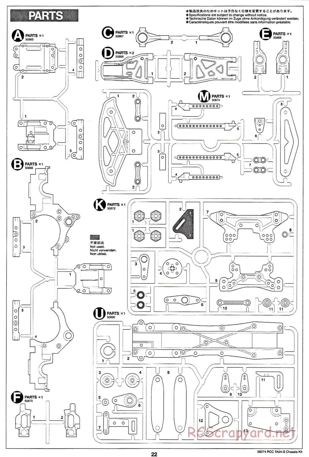 Tamiya - TA-04S Chassis - Manual - Page 22