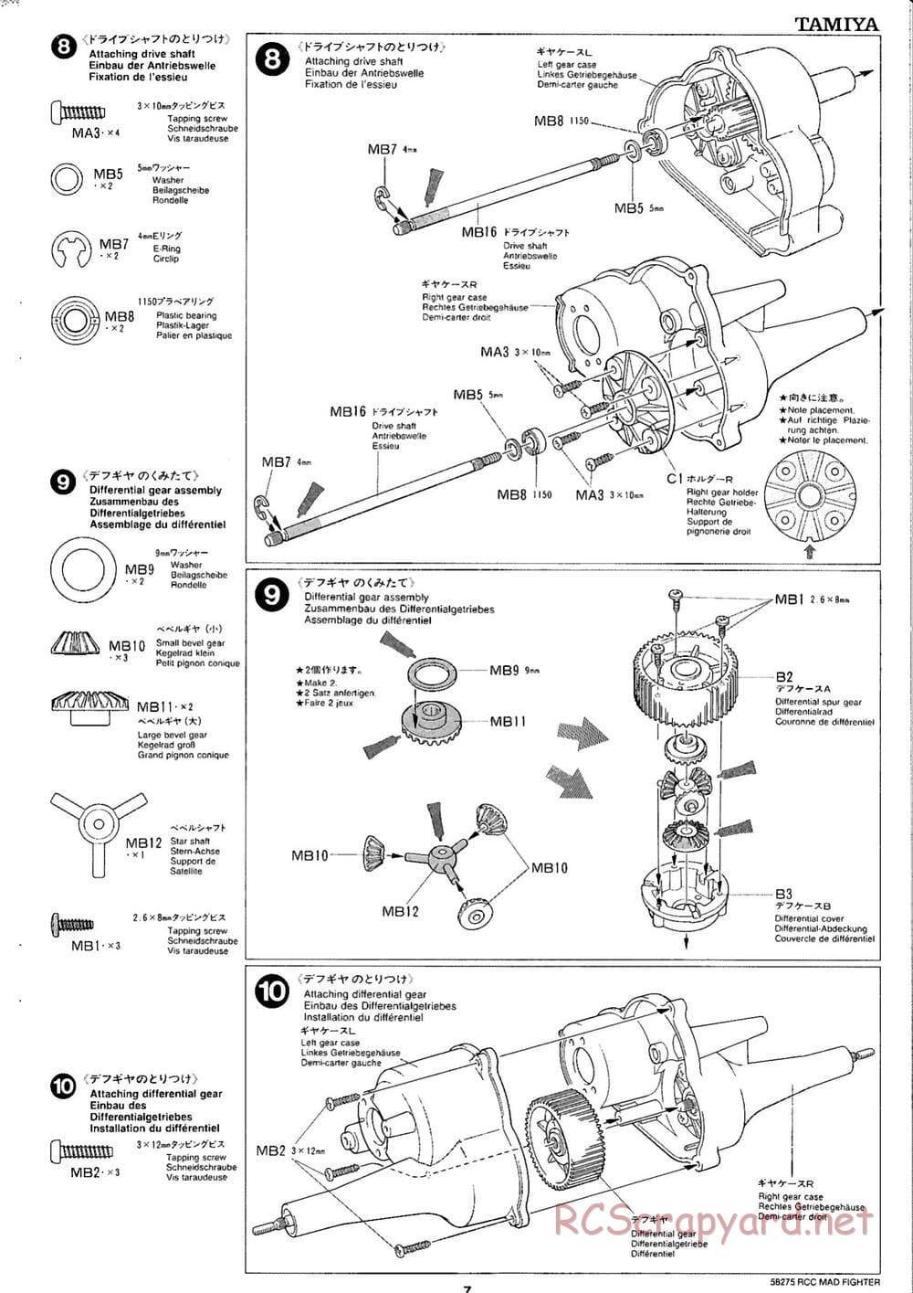 Tamiya - Mad Fighter Chassis - Manual - Page 7