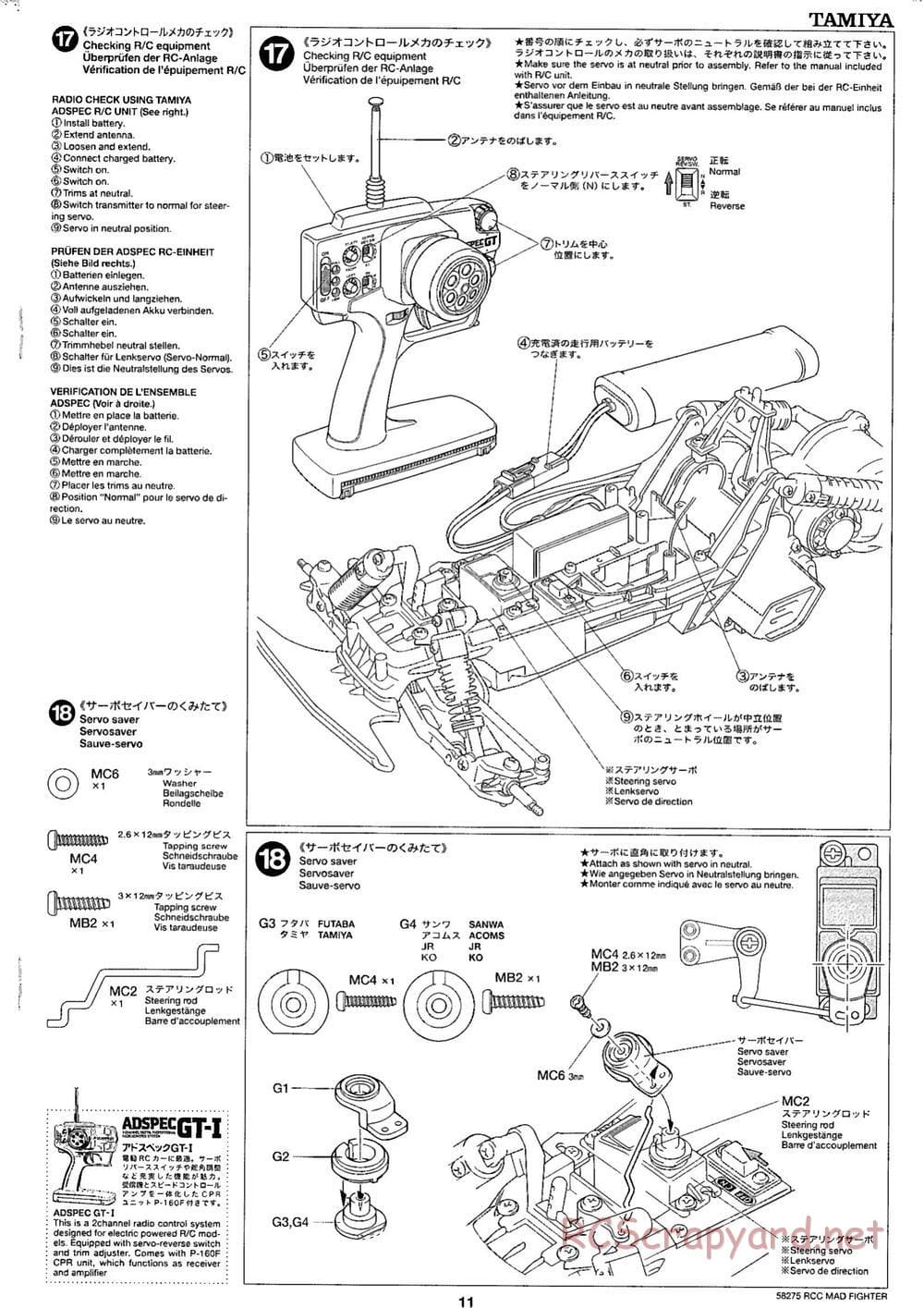 Tamiya - Mad Fighter Chassis - Manual - Page 11