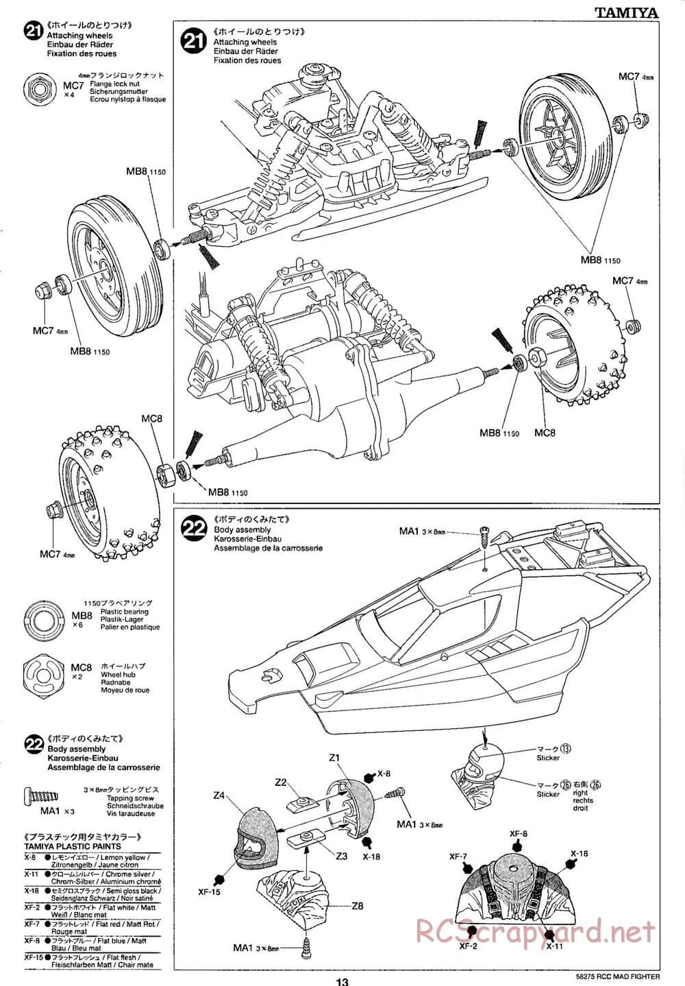 Tamiya - Mad Fighter Chassis - Manual - Page 13
