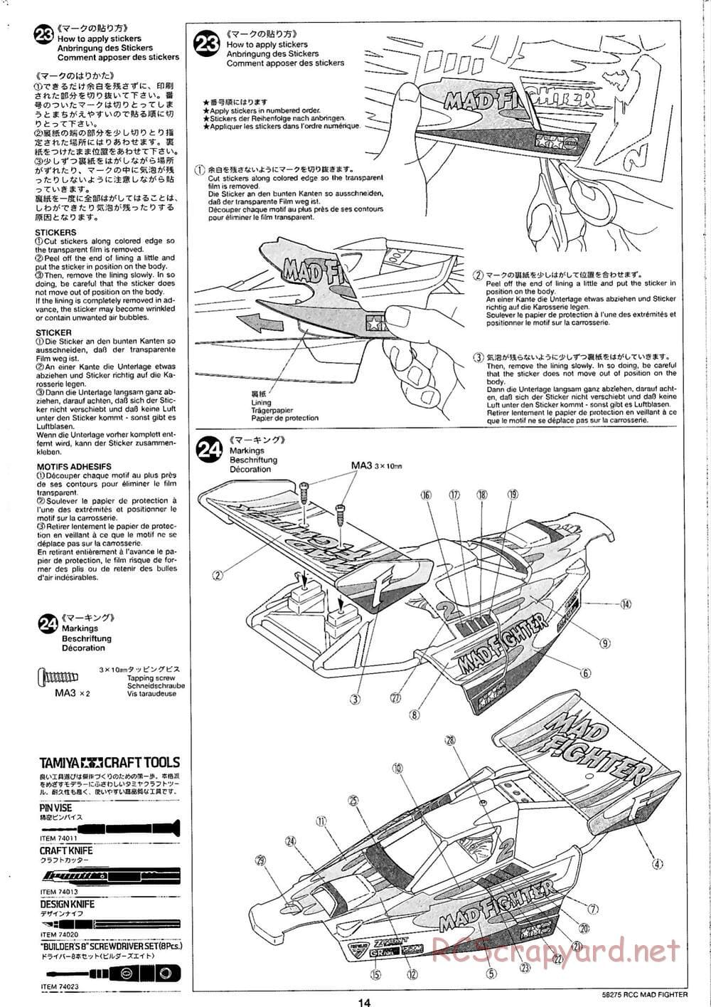 Tamiya - Mad Fighter Chassis - Manual - Page 15