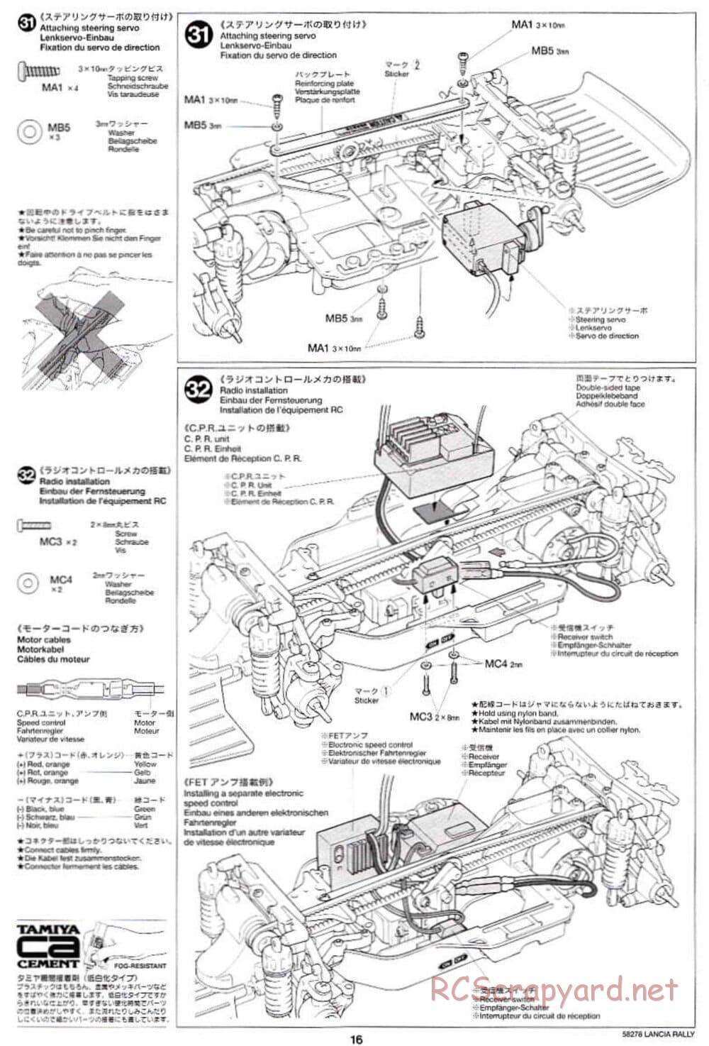 Tamiya - Lancia 037 Rally - TA-03RS Chassis - Manual - Page 16