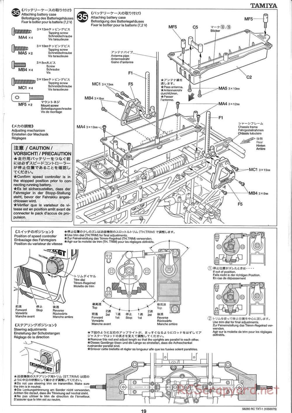 Tamiya - TXT-1 (Tamiya Xtreme Truck) Chassis - Manual - Page 19