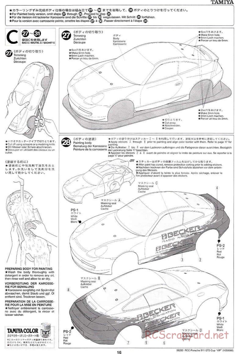 Tamiya - Porsche 911 GT3 Cup VIP - TL-01 Chassis - Manual - Page 16