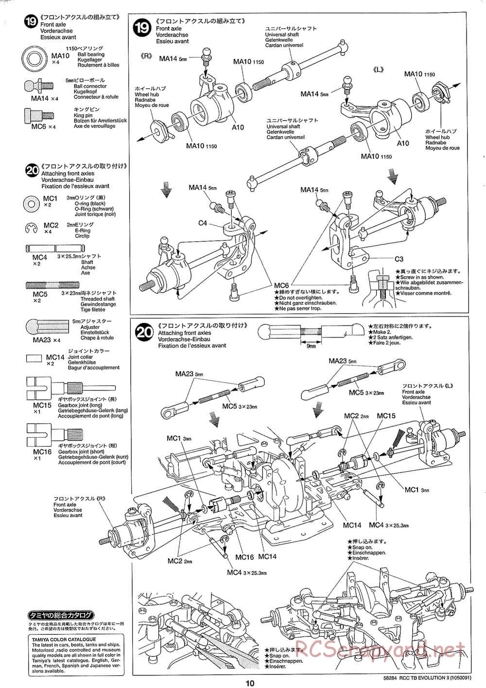 Tamiya - TB Evolution II Chassis - Manual - Page 10