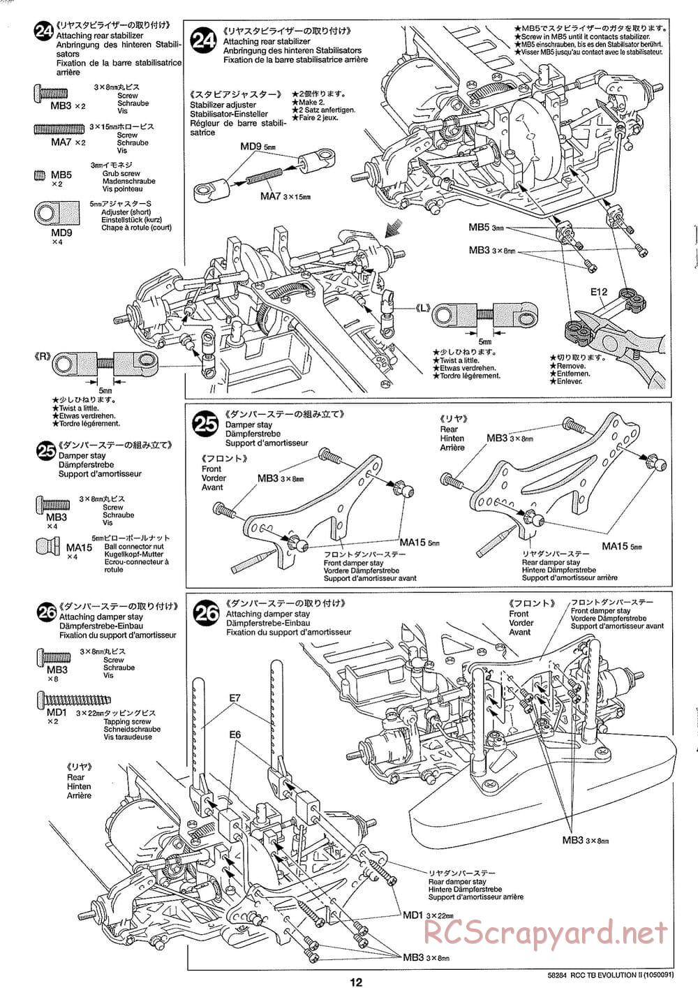 Tamiya - TB Evolution II Chassis - Manual - Page 12