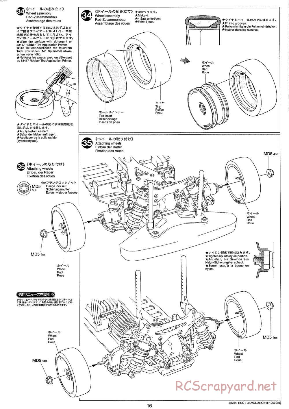 Tamiya - TB Evolution II Chassis - Manual - Page 16