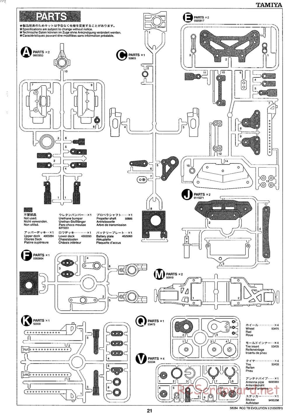 Tamiya - TB Evolution II Chassis - Manual - Page 21