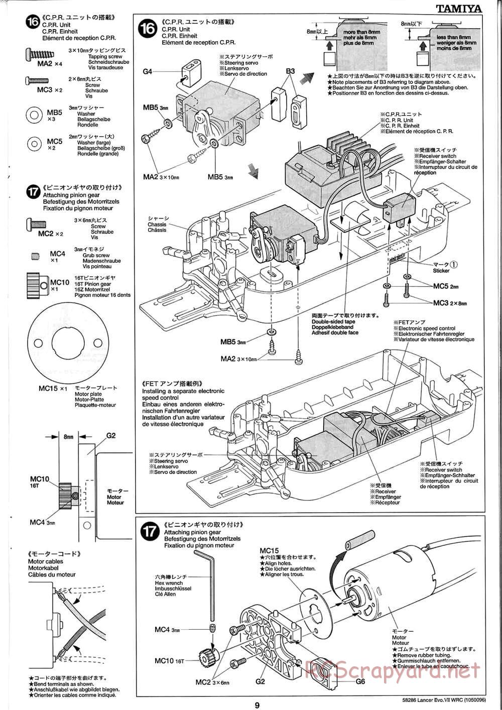 Tamiya - Mitsubishi Lancer Evolution VII WRC - TB-01 Chassis - Manual - Page 9