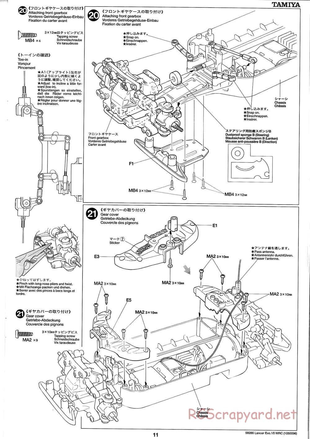 Tamiya - Mitsubishi Lancer Evolution VII WRC - TB-01 Chassis - Manual - Page 11