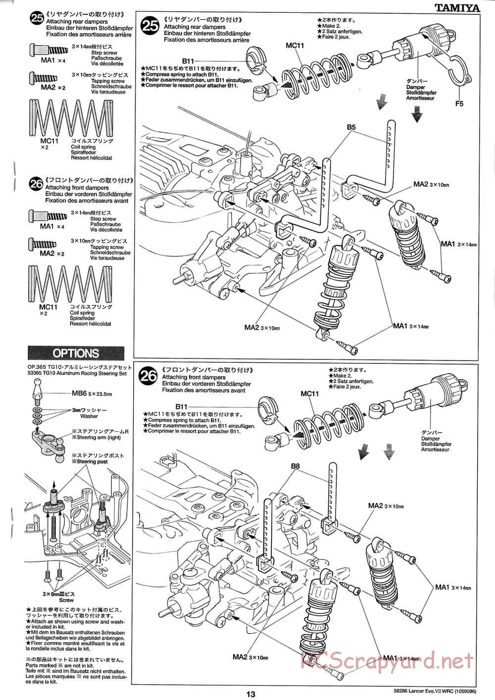 Tamiya - Mitsubishi Lancer Evolution VII WRC - TB-01 Chassis - Manual - Page 13