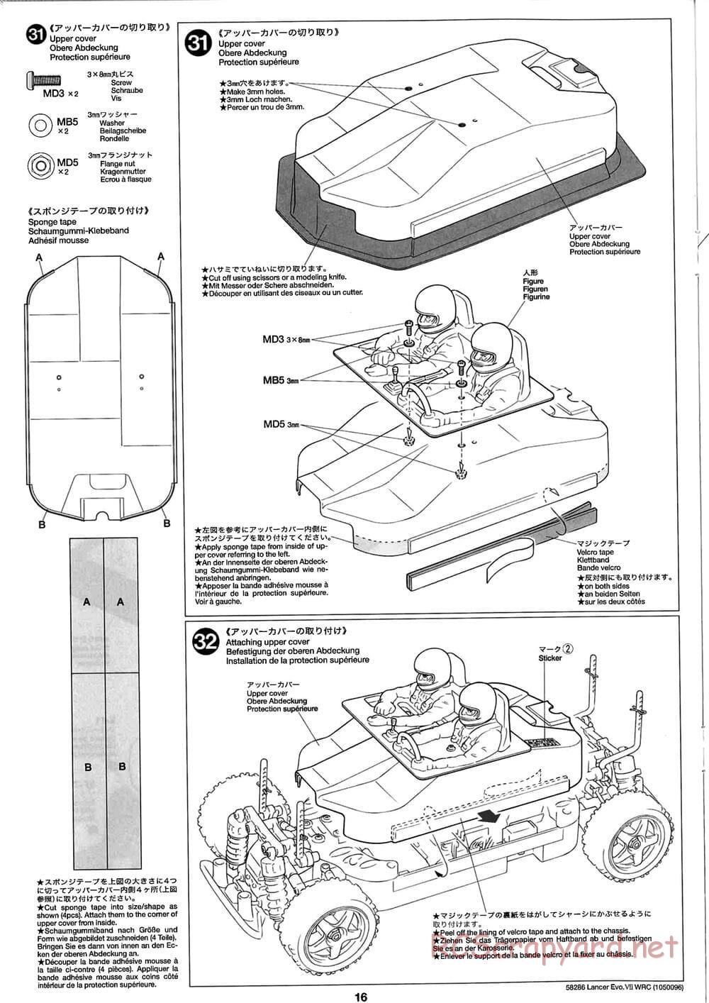 Tamiya - Mitsubishi Lancer Evolution VII WRC - TB-01 Chassis - Manual - Page 16