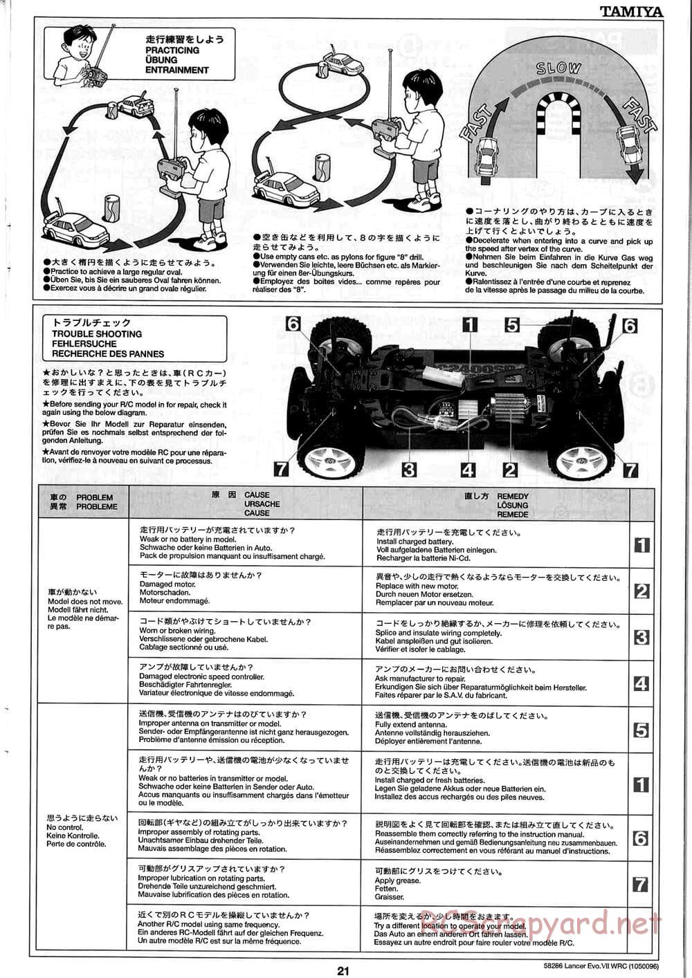 Tamiya - Mitsubishi Lancer Evolution VII WRC - TB-01 Chassis - Manual - Page 21