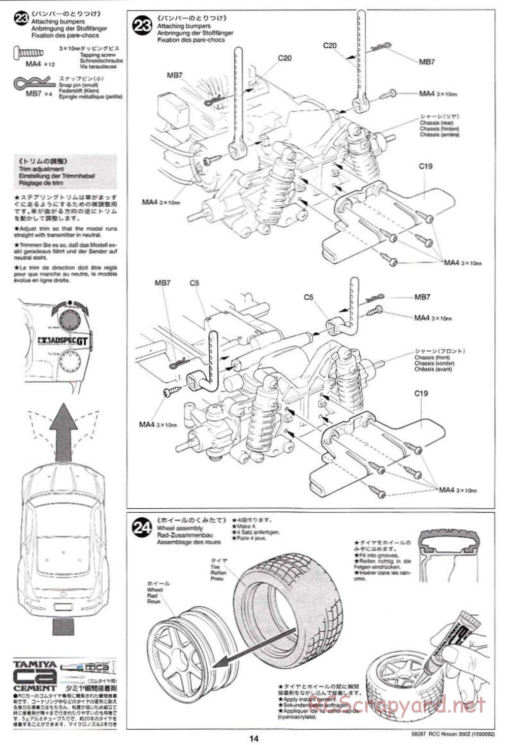 Tamiya - Nissan 350Z - TL-01 Chassis - Manual - Page 14