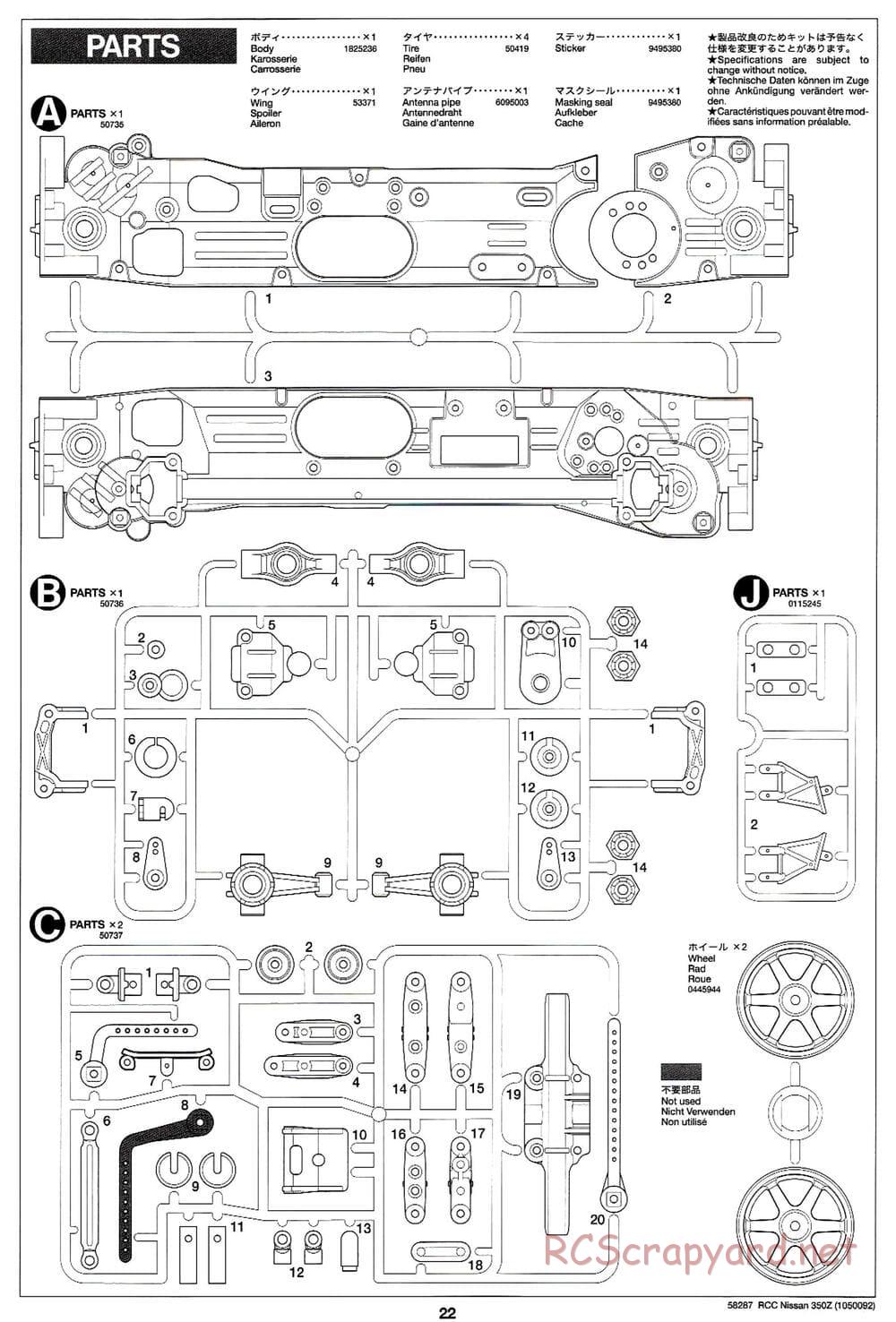 Tamiya - Nissan 350Z - TL-01 Chassis - Manual - Page 22