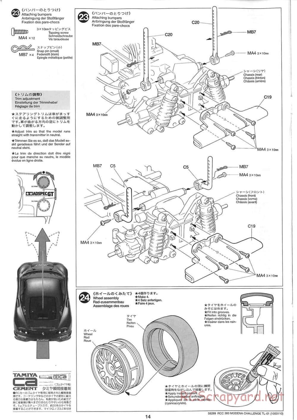 Tamiya - Ferrari 360 Modena Challenge - TL-01 Chassis - Manual - Page 14
