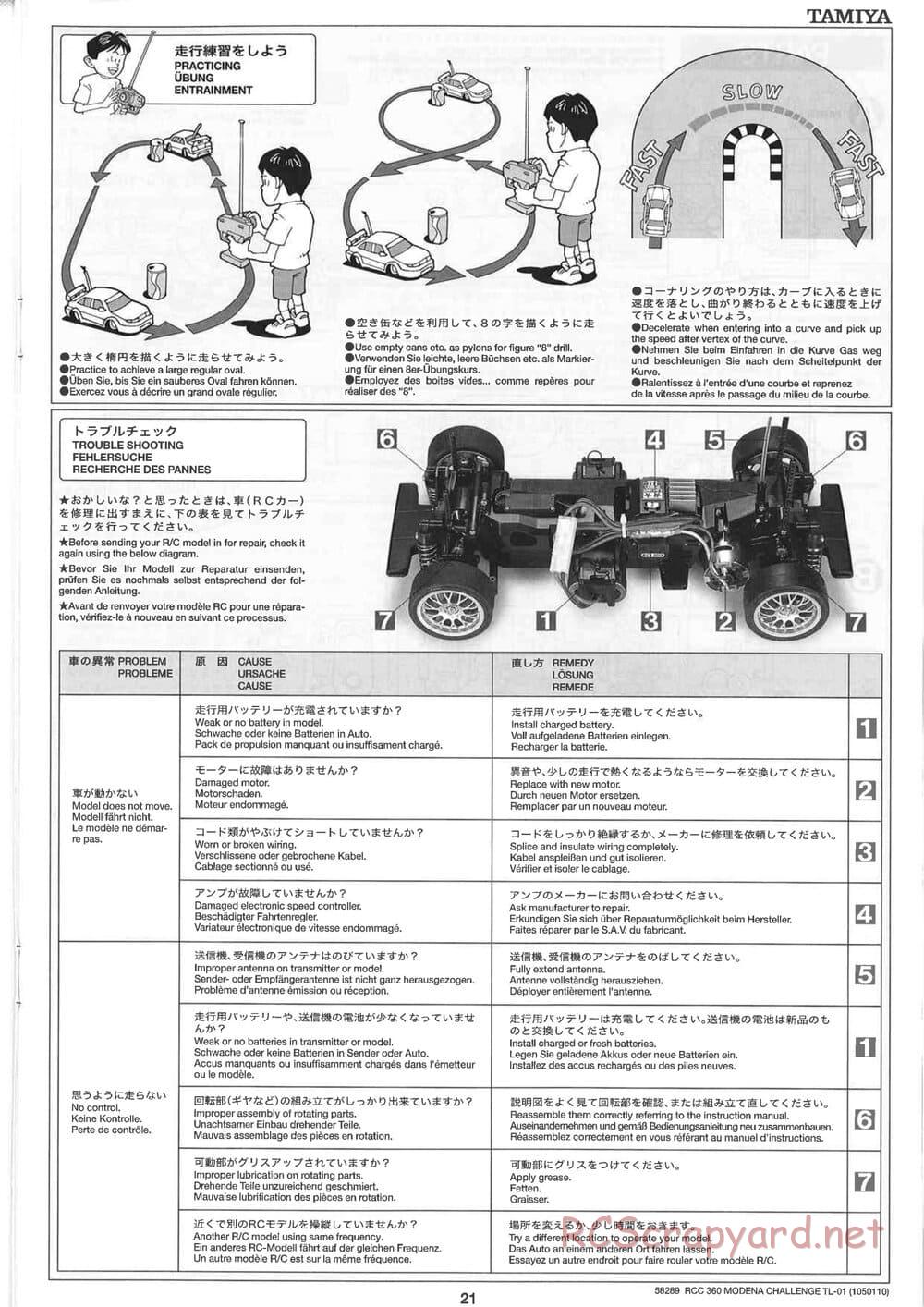 Tamiya - Ferrari 360 Modena Challenge - TL-01 Chassis - Manual - Page 21