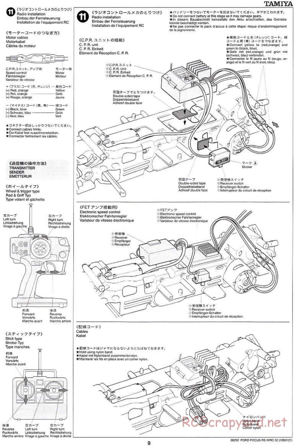 Tamiya - Ford Focus RS WRC 02 - TL-01 Chassis - Manual - Page 9