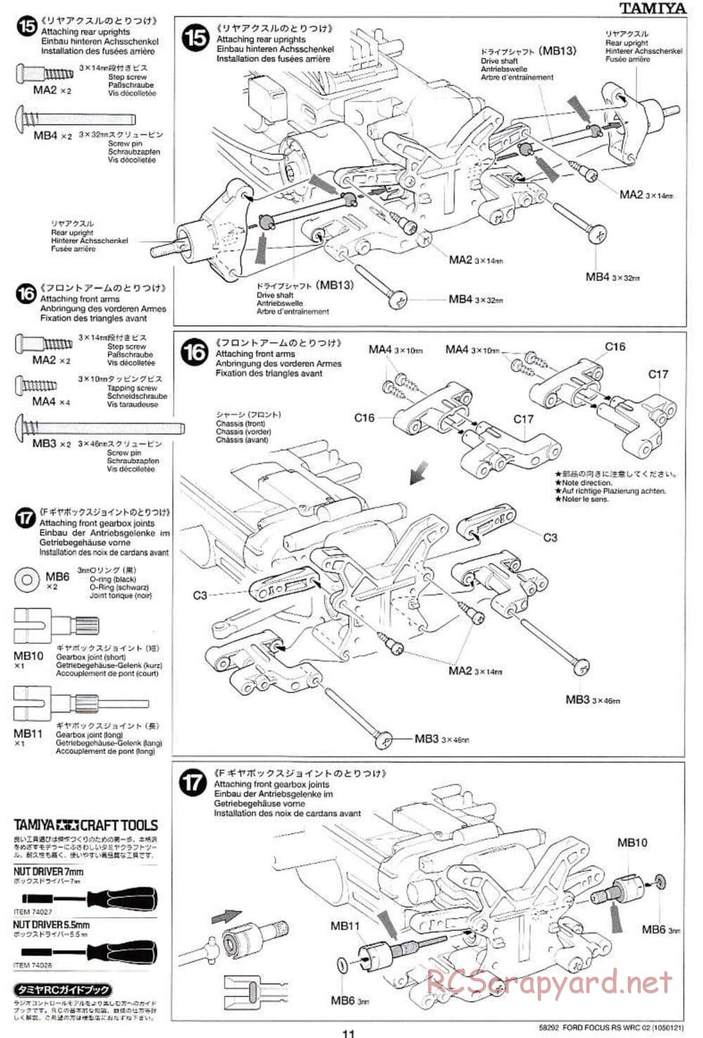 Tamiya - Ford Focus RS WRC 02 - TL-01 Chassis - Manual - Page 11