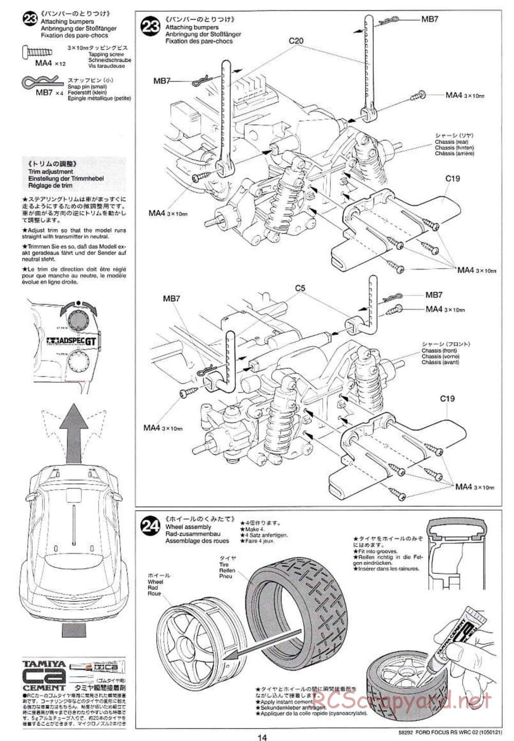 Tamiya - Ford Focus RS WRC 02 - TL-01 Chassis - Manual - Page 14