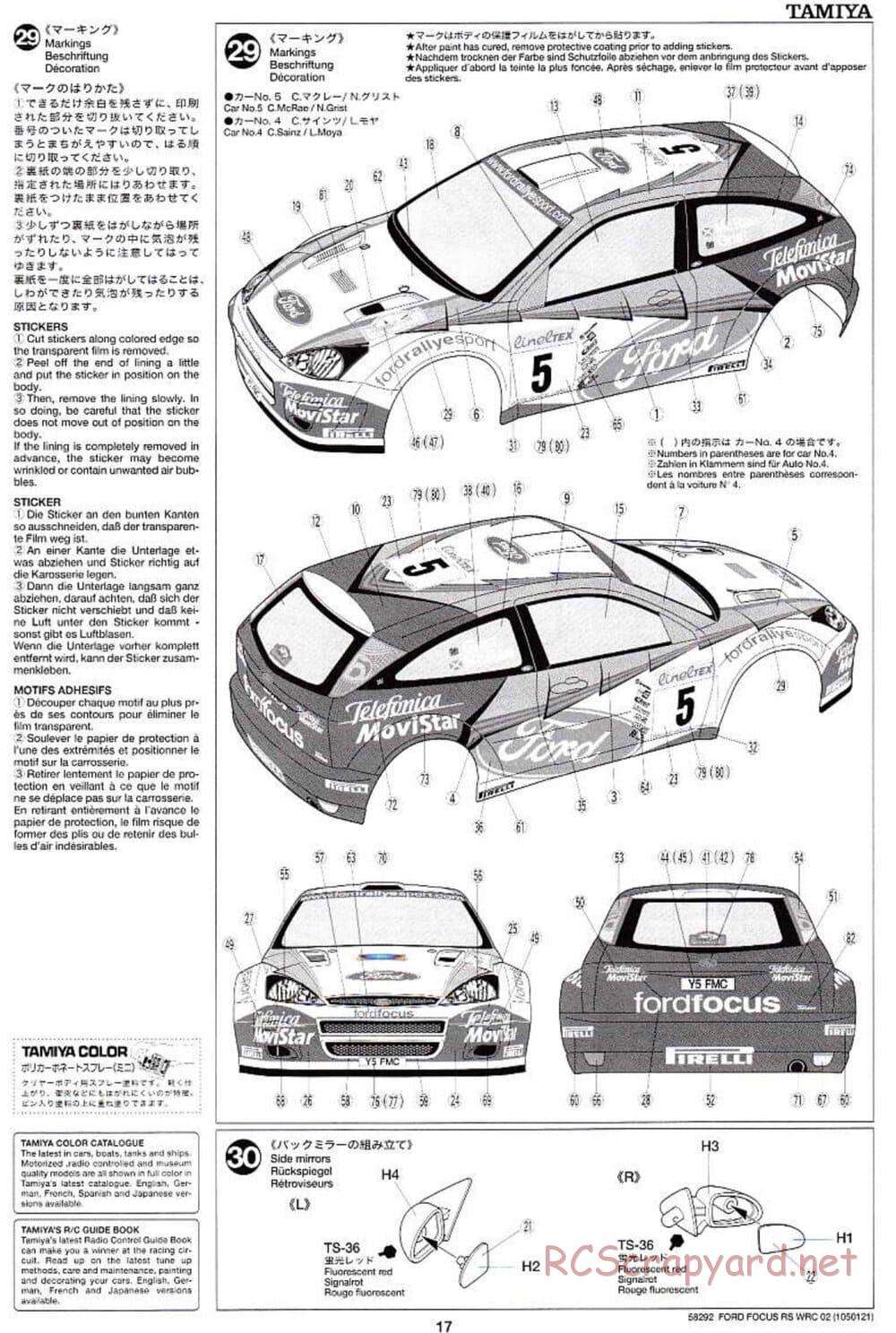 Tamiya - Ford Focus RS WRC 02 - TL-01 Chassis - Manual - Page 17