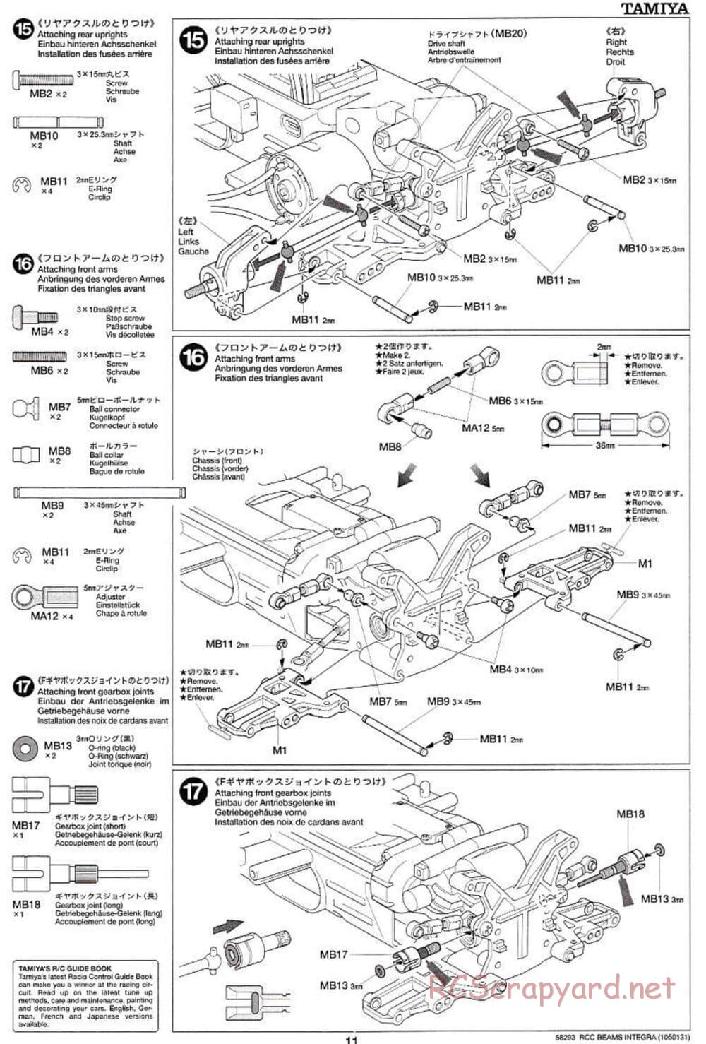 Tamiya - Beams Integra - TL-01 LA Chassis - Manual - Page 11