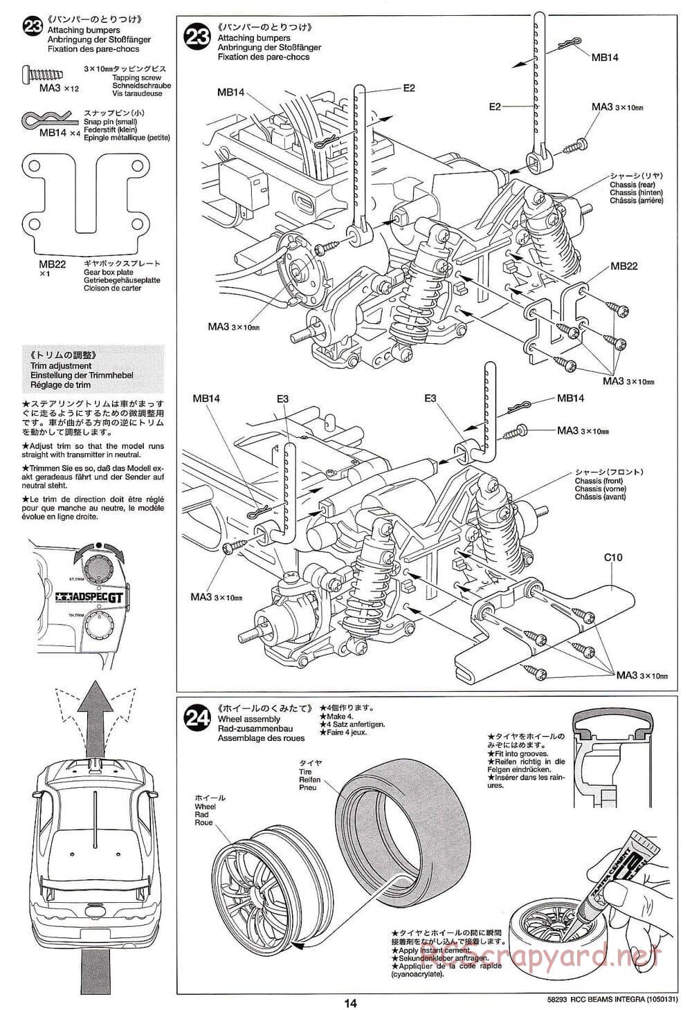 Tamiya - Beams Integra - TL-01 LA Chassis - Manual - Page 14