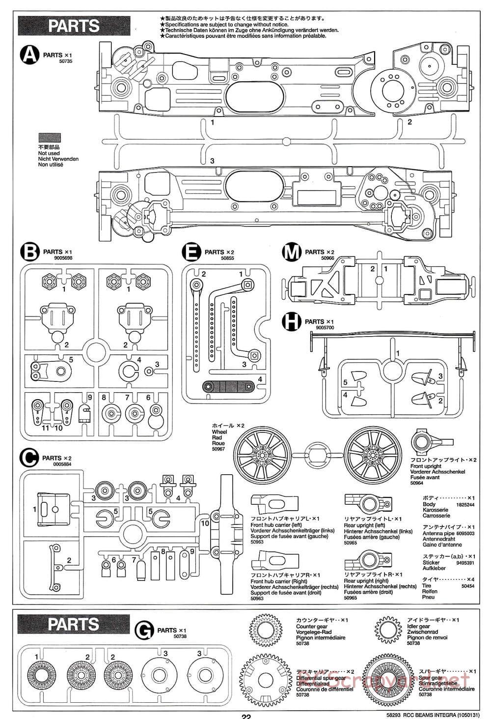 Tamiya - Beams Integra - TL-01 LA Chassis - Manual - Page 22