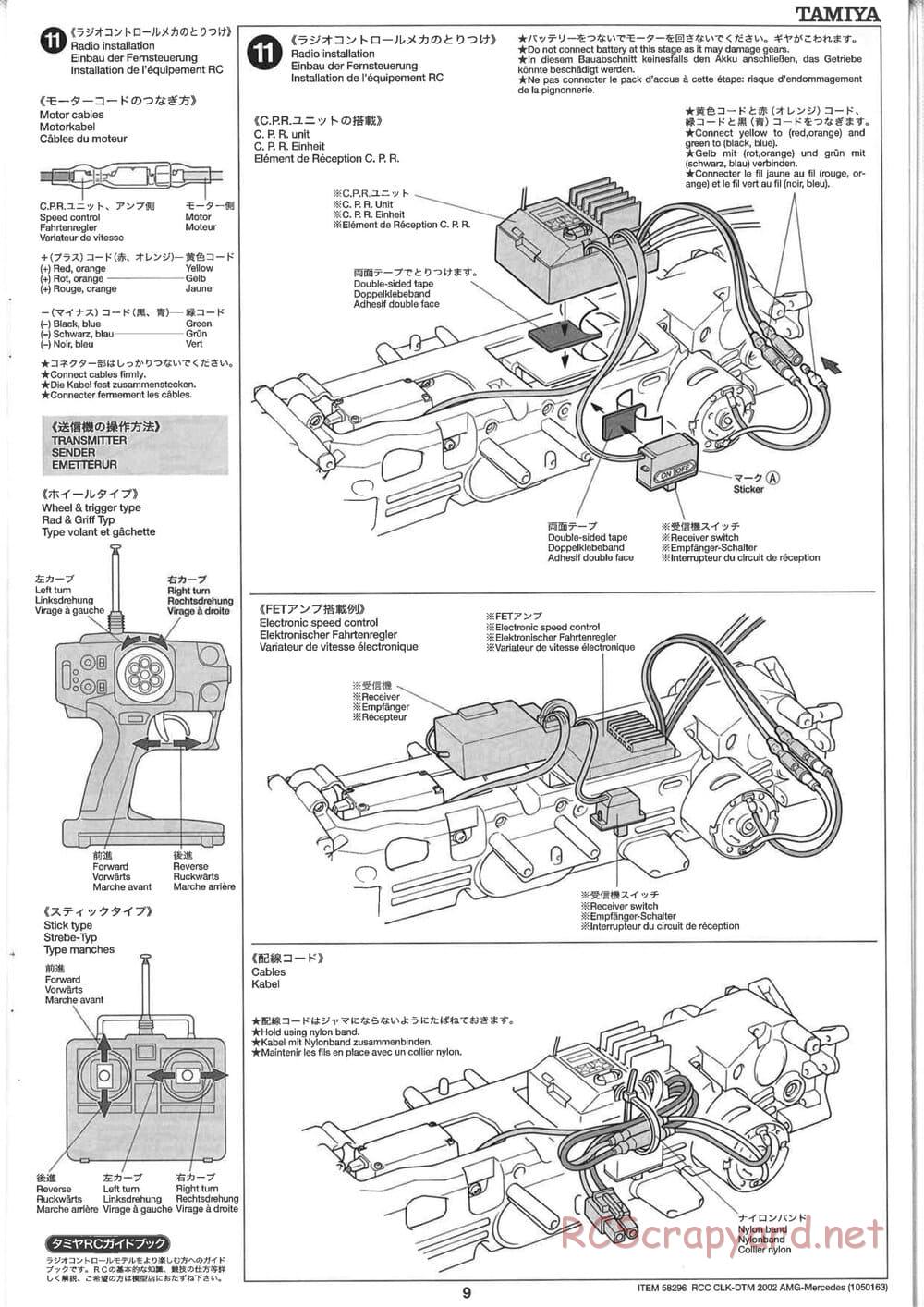 Tamiya - CLK DTM 2002 AMG Mercedes - TL-01 LA Chassis - Manual - Page 9