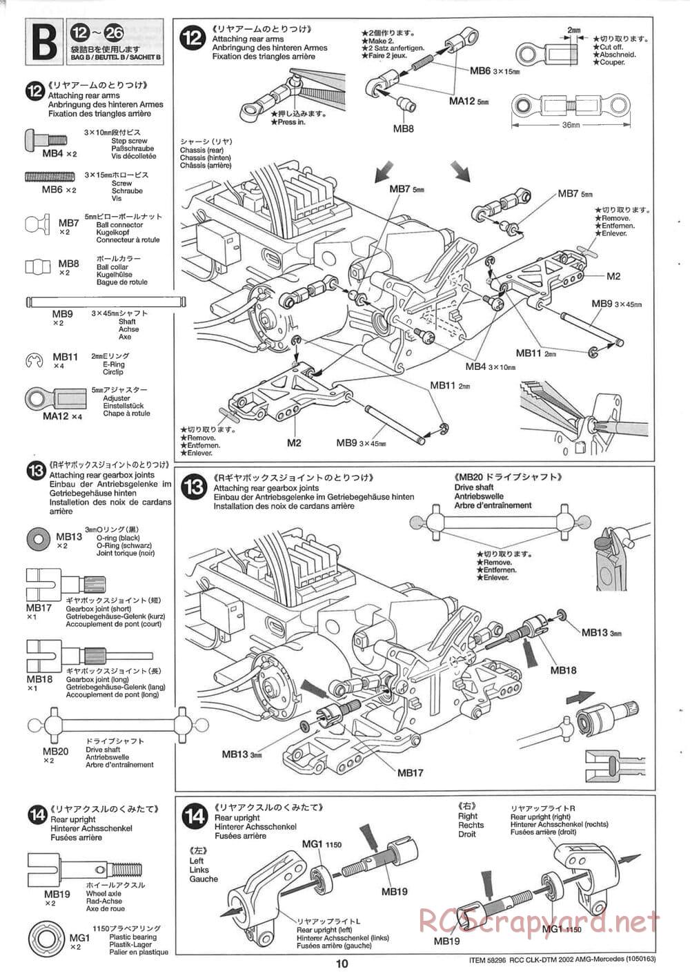 Tamiya - CLK DTM 2002 AMG Mercedes - TL-01 LA Chassis - Manual - Page 10
