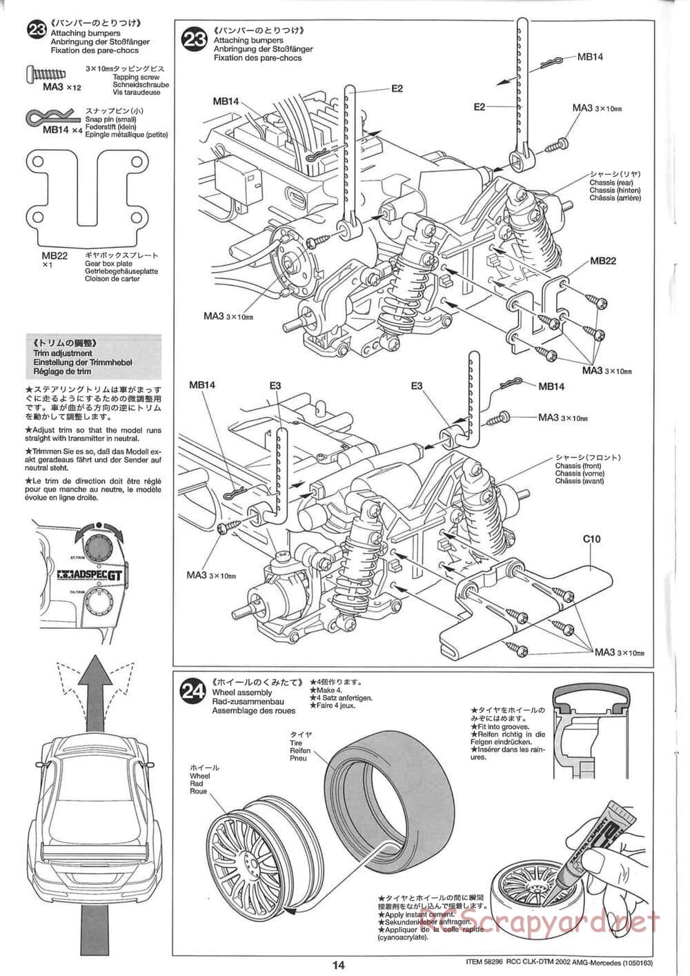 Tamiya - CLK DTM 2002 AMG Mercedes - TL-01 LA Chassis - Manual - Page 14