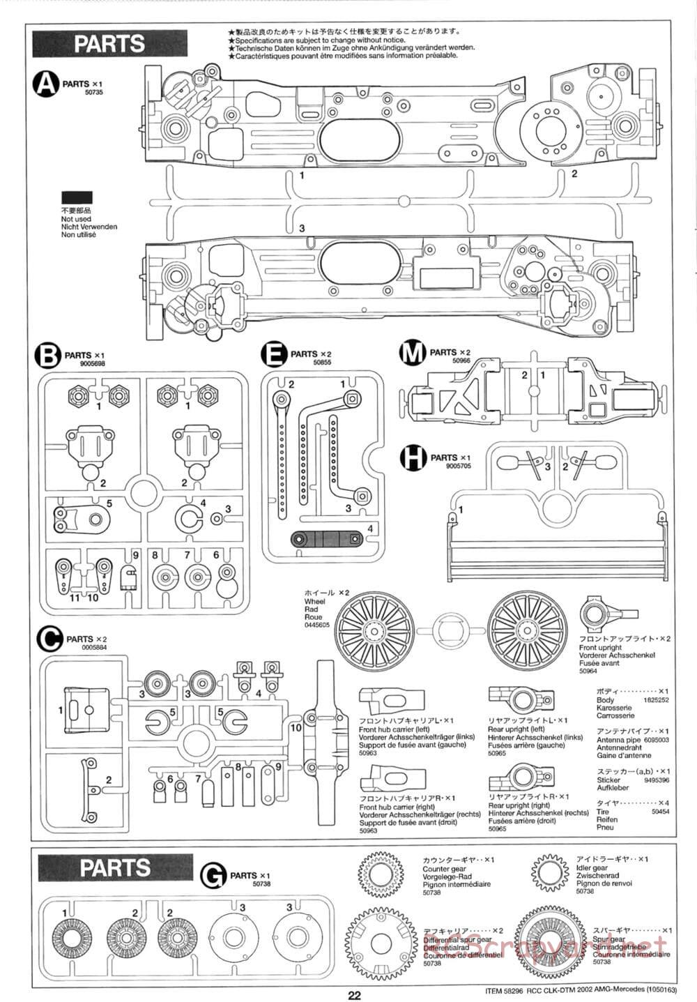 Tamiya - CLK DTM 2002 AMG Mercedes - TL-01 LA Chassis - Manual - Page 22