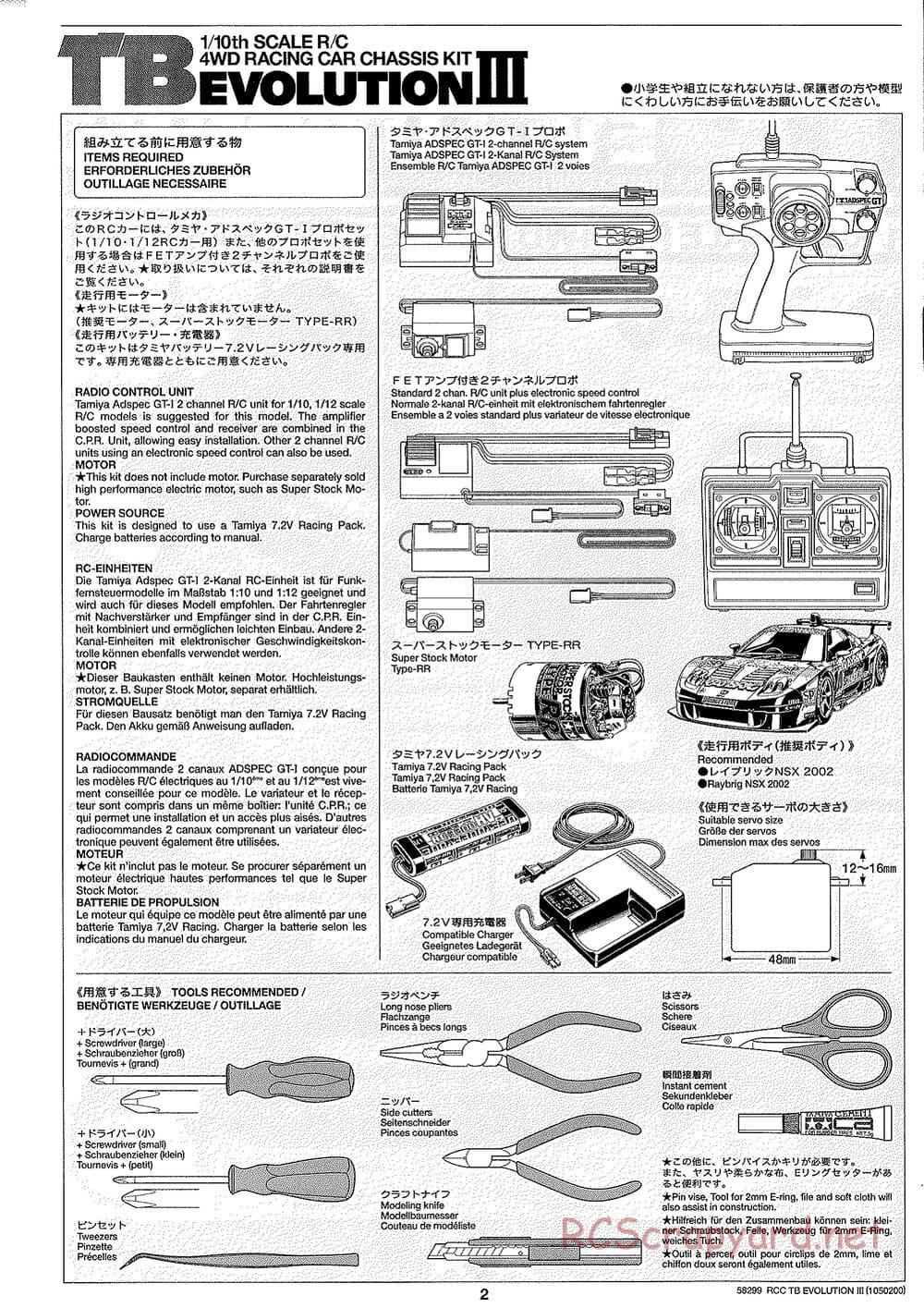 Tamiya - TB Evolution III Chassis - Manual - Page 3
