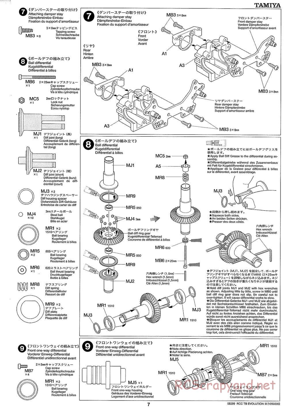 Tamiya - TB Evolution III Chassis - Manual - Page 8