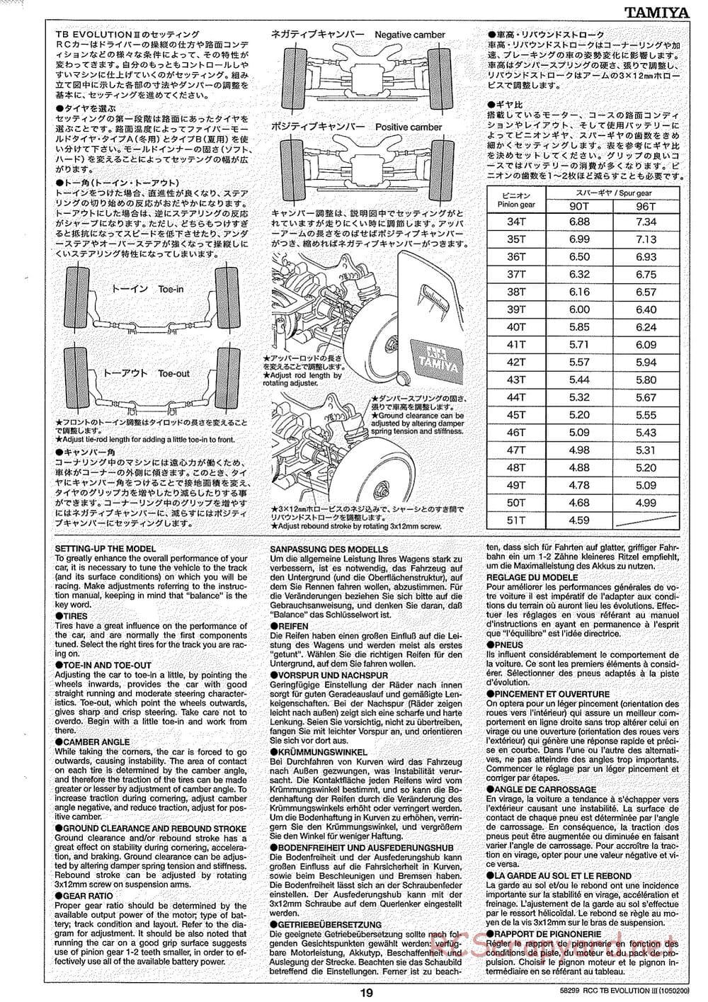 Tamiya - TB Evolution III Chassis - Manual - Page 20