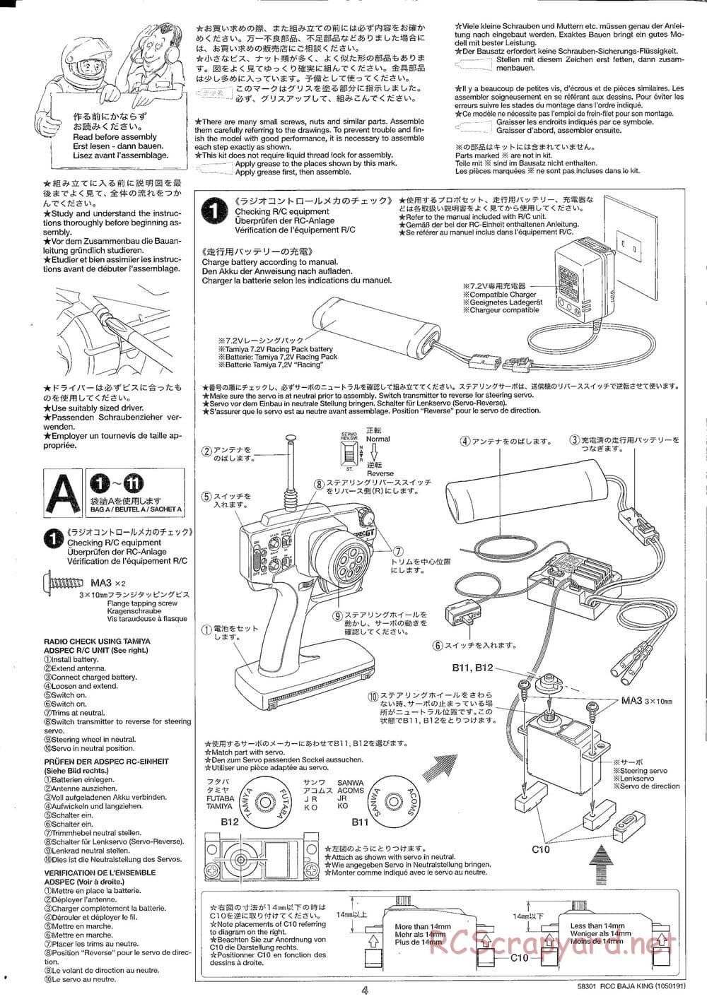 Tamiya - Baja King - TL-01B Chassis - Manual - Page 4