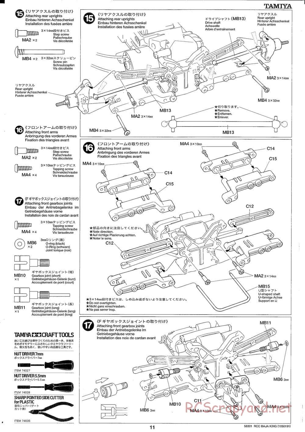 Tamiya - Baja King - TL-01B Chassis - Manual - Page 11