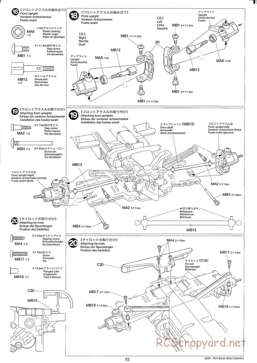 Tamiya - Baja King - TL-01B Chassis - Manual - Page 12