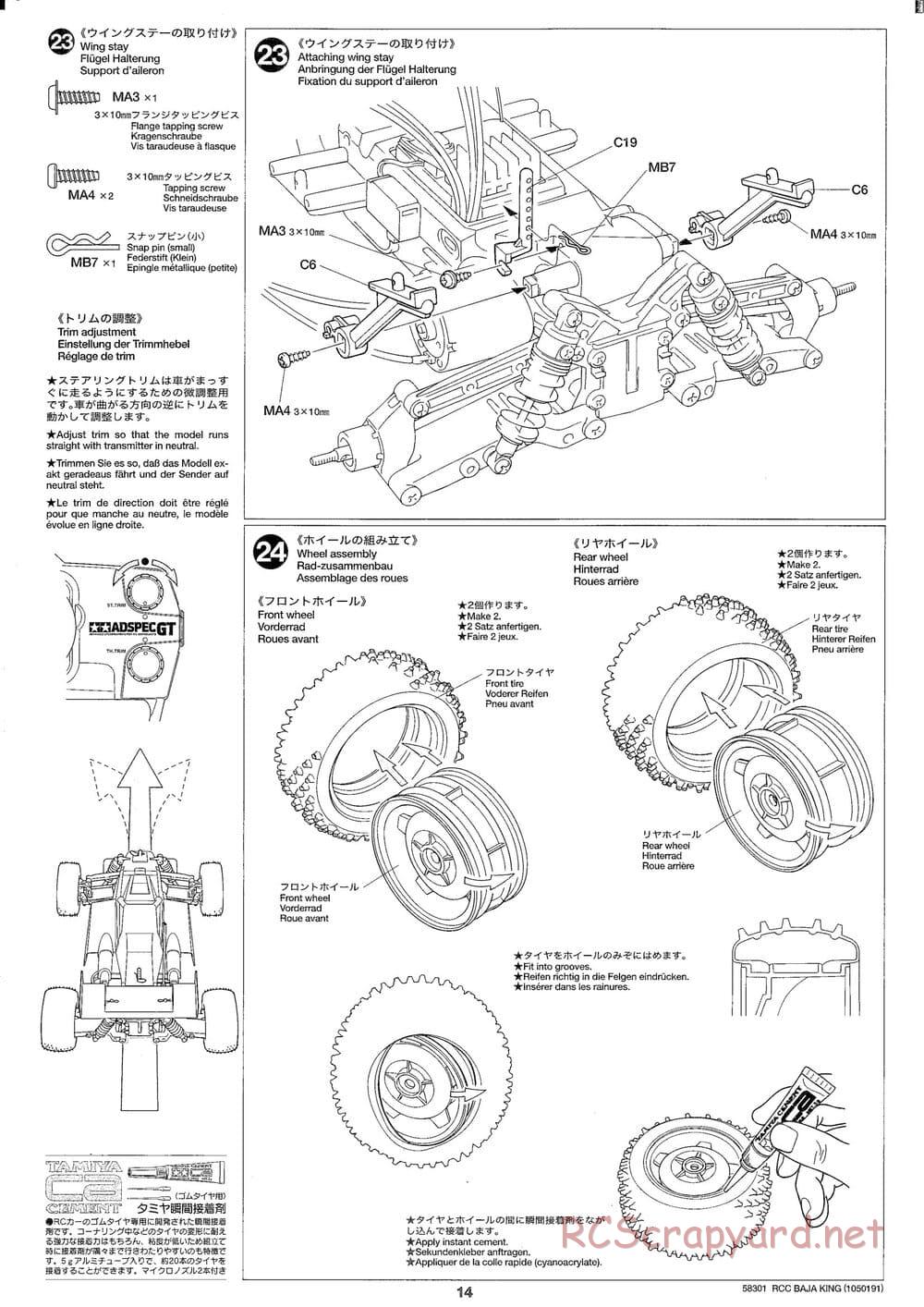 Tamiya - Baja King - TL-01B Chassis - Manual - Page 14