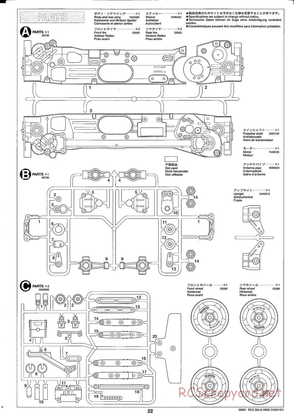 Tamiya - Baja King - TL-01B Chassis - Manual - Page 22
