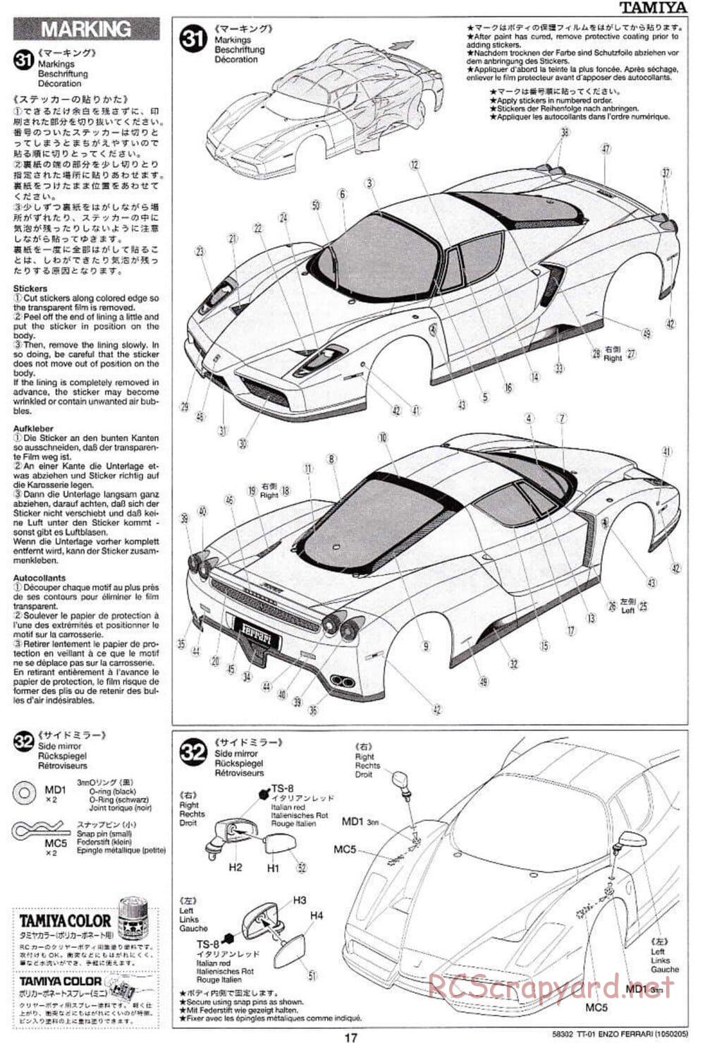 Tamiya - Enzo Ferrari - TT-01 Chassis - Manual - Page 17