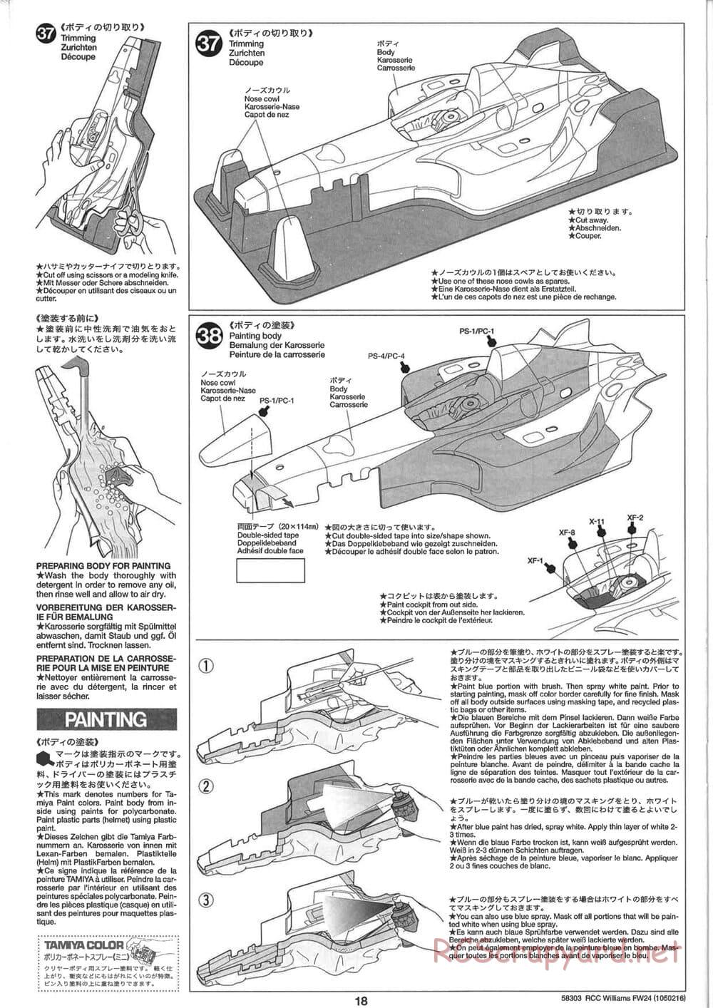 Tamiya - Williams F1 BMW FW24 - F201 Chassis - Manual - Page 18