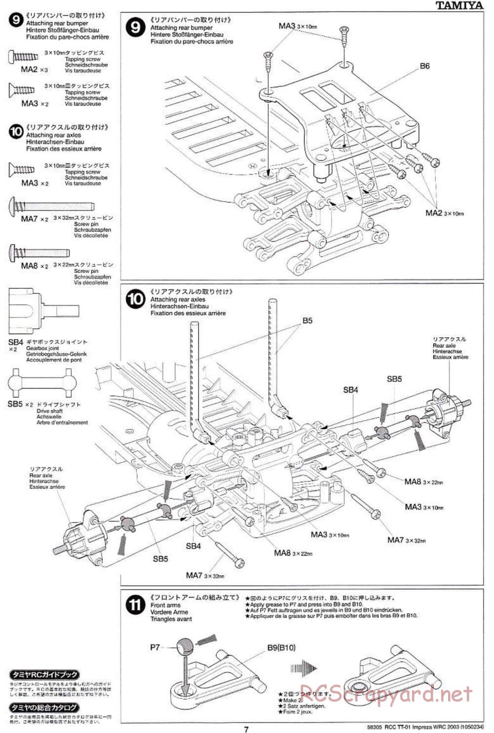 Tamiya - Subaru Impreza WRC 2003 - TT-01 Chassis - Manual - Page 7