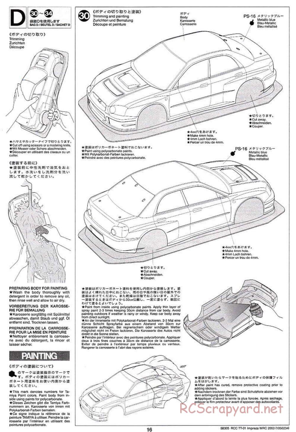 Tamiya - Subaru Impreza WRC 2003 - TT-01 Chassis - Manual - Page 16